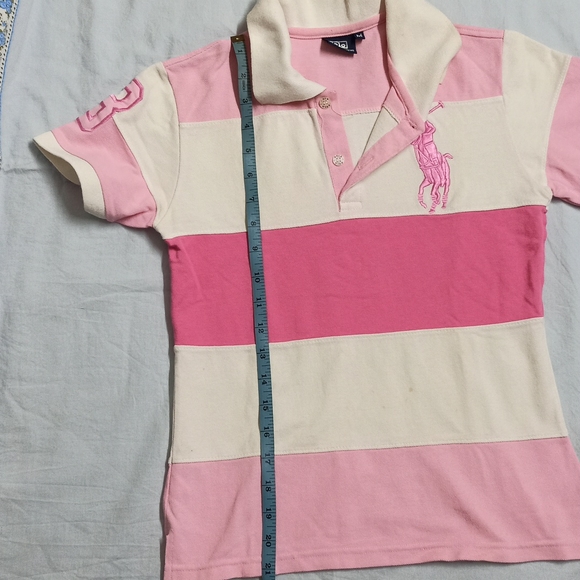 Polo by Ralph Lauren Pink & White Polo T Shirt - Picture 4 of 6